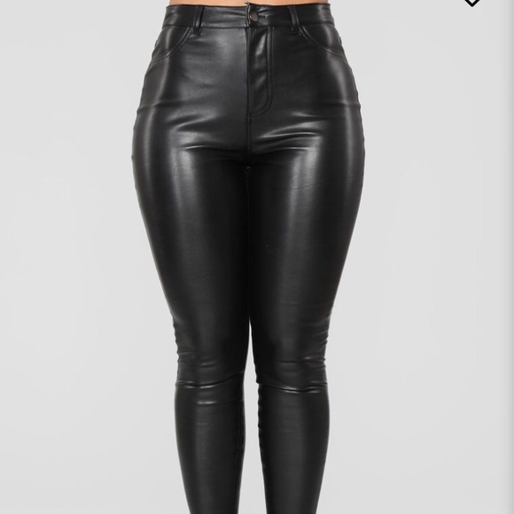 black leather pants fashion nova